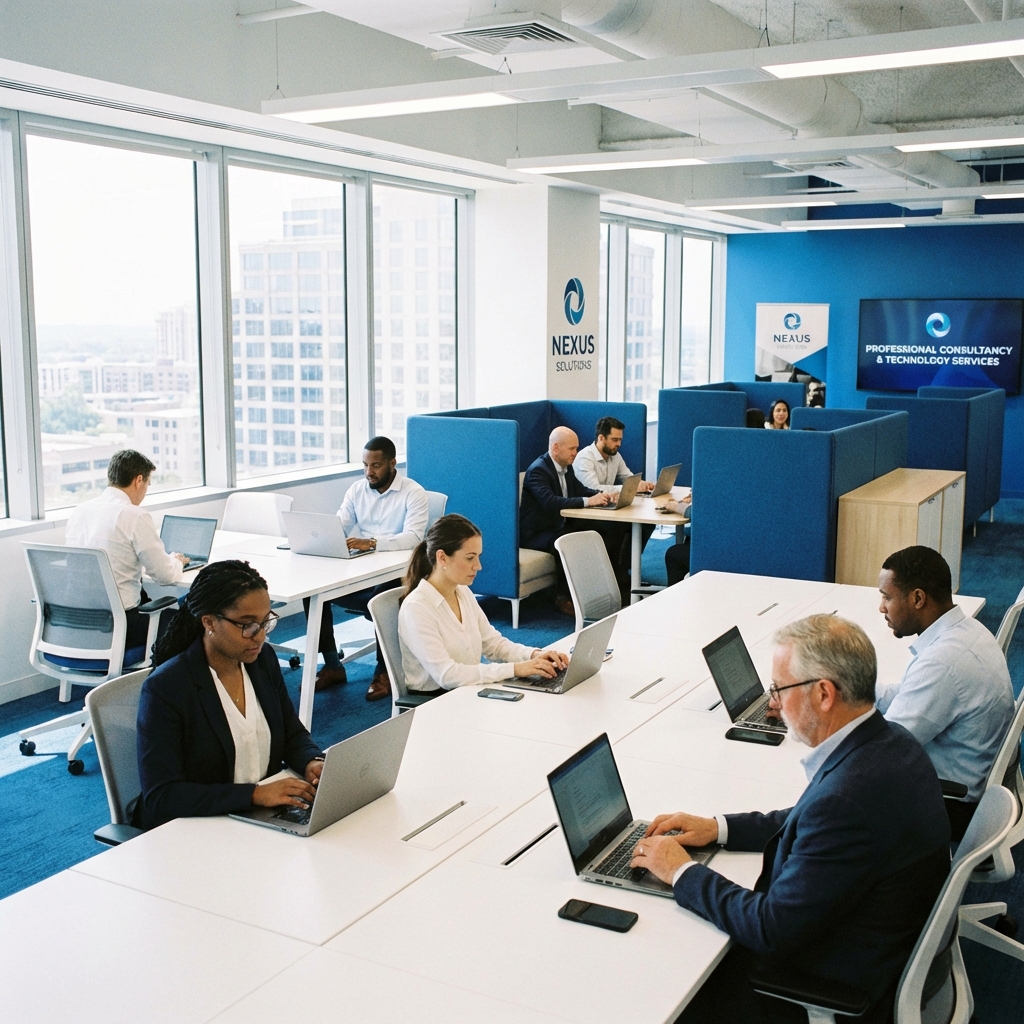 Office team working on Zoho implementation